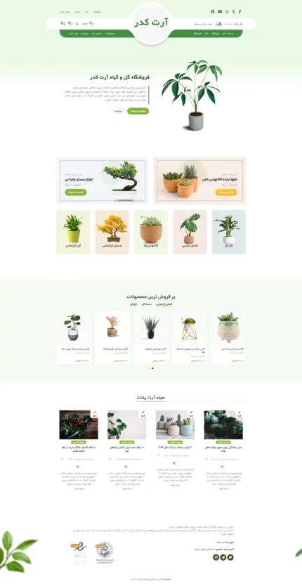 قالب فروشگاه گل و گیاه برای فروش اینترنتی گیاهان آپارتمانی و گلدان